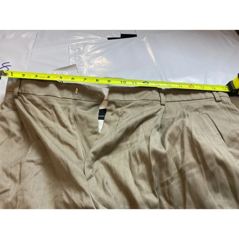Savane Dress‎ Pants Men's 36x30 Khaki Pleated Front Teflon No Wrinkle NWT